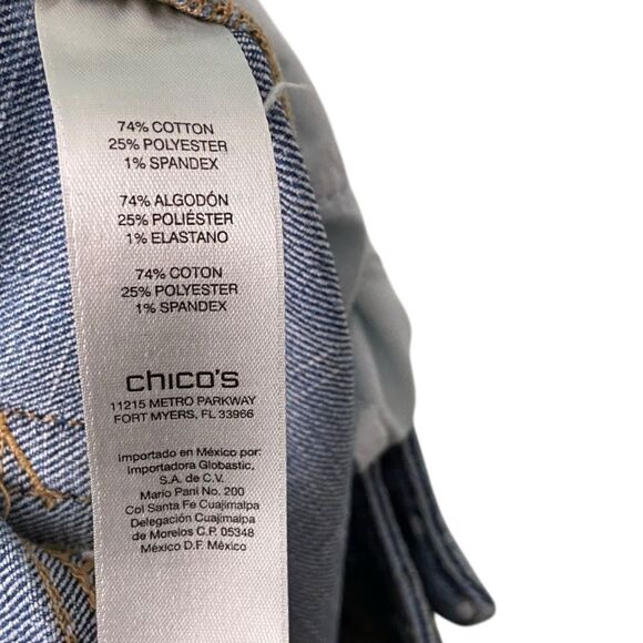 Chicos Platinum Skimmer Denim Dot Jeans in Size 1 (medium) - Picture 8 of 8